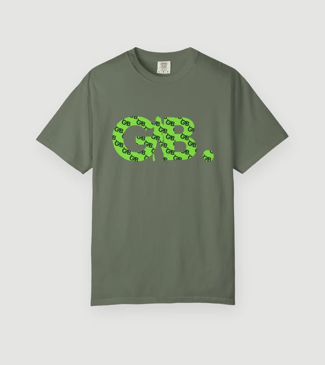 GB. Repeat Logo Tee in Moss