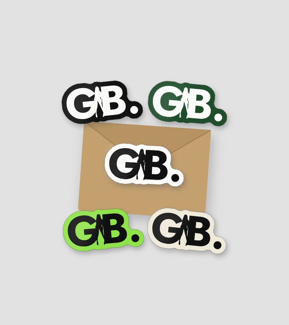 GB. Sticker Pack in Black, white and lime